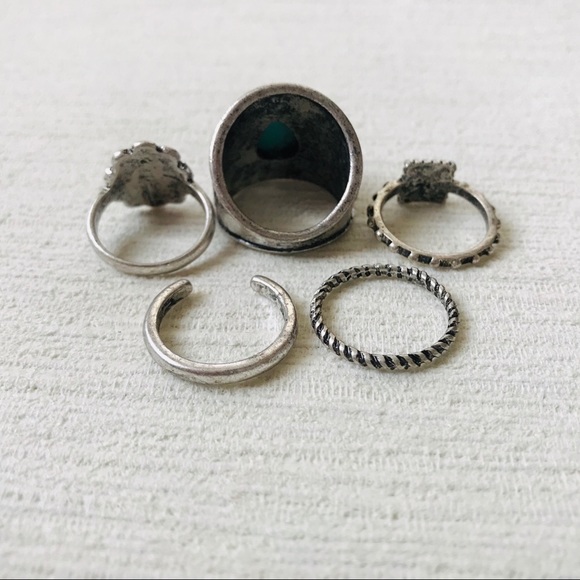 Boho Gypsy Midi Ring Set Silver - Picture 4 of 4